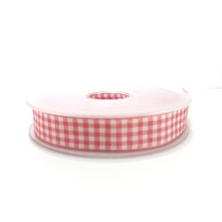 Vichy Ribbon - Width 15 mm - Color Old Pink
